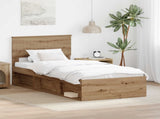Bed Frame Artisian Oak 90 x 200 cm Solid Pine Wood 3410653