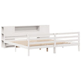 Bookcase Bed without Mattress White 200x200 cm Solid Wood Pine 3322212