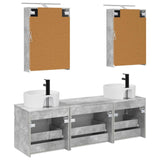 Bathroom Cabinet Set 5 pcs Concrete Grey Engineered Wood 3406594
