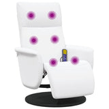 Massage Recliner Chair White 71 x 90 x 105 cm Faux Leather 42018598