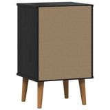 Bedside Cabinet Black 40 x 35 x 65 cm Solid Pine Wood 42020933
