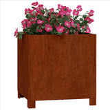 Planters with Legs 2 pcs Rusty 40x40x40 cm Corten Steel 823681