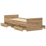 Bed Frame Artisan Oak Engineered Wood, Solid Pinewood Single 3328809