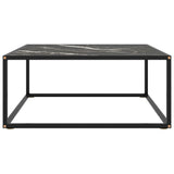 Coffee Table Black with Black Marble Glass 80x80x35 cm 322878
