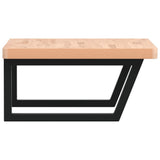 Basin Shelf Wall Mounted Steel and Solid Wood Beech 3302507