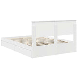 Storage Bed with Headboard White 135 x 190 cm Engineered Wood 3410805