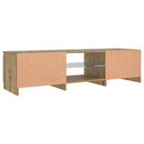 TV Cabinet with LED Lights Artisian Oak 140x40x36 cm Engineered Wood 856350