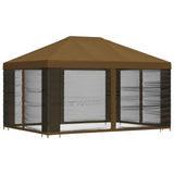 Garden Gazebo with Sidewalls 4 x 3 m Taupe Polyester and Steel 900390