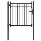 Fence Gate HORST 100 x 100 cm Metal Black Lockable 42034064