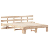 Bed Frame with Headboard Brown 140 x 200 cm Solid Pine Wood 3385688