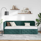 Corner Bed Frame with Headboard Dark Green 80 x 200 cm Fabric 42016483