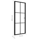 Interior Door ESG Glass and Aluminium 76x201.5 cm Black 151202