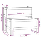 Planter Grey 84.5x84x75 cm Solid Wood Pine 822259