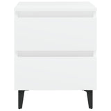 Bed Cabinet White 40x35x50 cm Engineered Wood 805869