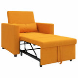 Pull out Sofa Bed Single Dark yellow 90 x 165 x 87 cm Fabric 42002693