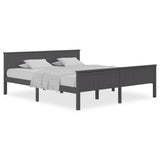 Bed Frame without Mattress Grey Solid Wood Pine 200x200 cm 322208