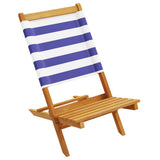 Garden Chairs 2 pcs Blue and white Solid Wood Acacia and Fabric 367695