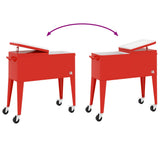 Cooler Cart with Wheels Red 92x43x89 cm 93743