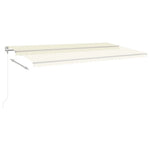 ZNTS Manual Retractable Awning with Posts 6x3 m Cream 3069997
