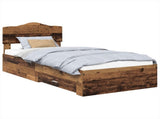 Bed Frame with Headboard Old Wood 90 x 200 cm Engineered Wood 3413245