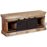 TV Cabinet with 2 Sliding Doors Solid Mango Wood 110x30x45 cm 244019