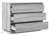Bedside Cabinet Grey 71 x 34.5 x 75 cm Engineered wood 869639
