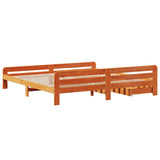Bed frame without Mattress Wax Brown 200x200 cm Solid Wood Pine 3309028