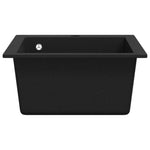 ZNTS Overmount Kitchen Sink Single Basin Granite Black 141672