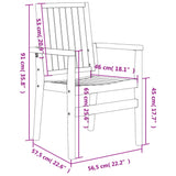 Stackable Garden Chairs 8 pcs 56.5x57.5x91 cm Solid Wood Teak 3157903
