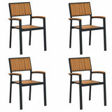 Stacking Chair 4 pcs Brown 56 x 57 x 87 cm Solid Acacia Wood 4010627