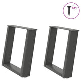 Coffee Table Legs U-Shaped 2 pcs Anthracite 50x cm Steel 4012766