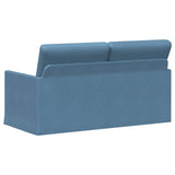2 Seater Sofa Blue 150 x 81 x 82 cm Corduroy Fabric 42041103