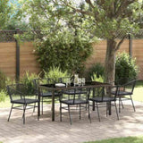 Garden Dining Set 7 pcs Black Poly Rattan 3380908