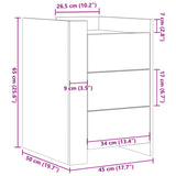 Bedside Cabinet Black 45x50x65 cm Engineered Wood 848305