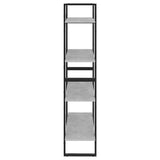 4-Tier Book Cabinet Concrete Grey 80x30x140 cm Engineered Wood 806461