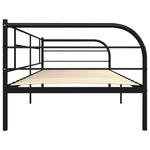 284673 DayBed Frame without Mattress Black Metal 90x200 cm