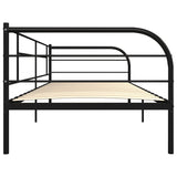 284673 DayBed Frame without Mattress Black Metal 90x200 cm