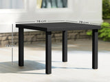 78 cm Garden Dining Table for 4 People, Square Outdoor Coffee End Side Table with Aluminium Legs, T3398P554345