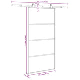 Sliding Door with Hardware Set 102.5x205 cm ESG Glass&Aluminium 3332880