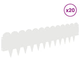 Lawn Edging 20 pcs 103 x 25 cm Steel White 8008697