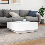 ZNTS Coffee Table with LED Lights White 80x80x31 cm 836588