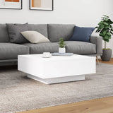 Coffee Table with LED Lights White 80x80x31 cm 836588