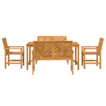 Garden Dining Set 5 pcs Brown 150 x 90 x 74 cm 3154109