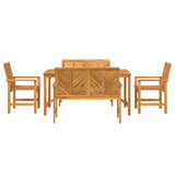 Garden Dining Set 5 pcs Brown 150 x 90 x 74 cm 3154109
