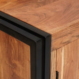 Sideboard with Doors Brown Solid Acacia Wood and Metal 4104749