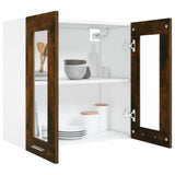 Hanging Glass Cabinet Lyon Smoked Oak 60x31x60 cm Engineered Wood 815120