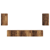 TV Cabinet Set Wall-mounted 5 pcs Old Wood Engineered Wood 3409076
