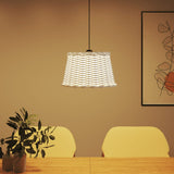 Ceiling Lamp Shade White 45x28 cm Wicker 364370