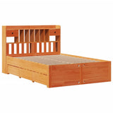 Bookcase Bed without Mattress Wax Brown 160x200 cm Solid Wood Pine 3308956