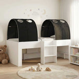 Bed with Tunnel 4 pcs White and Black Engineered Wood 3423574